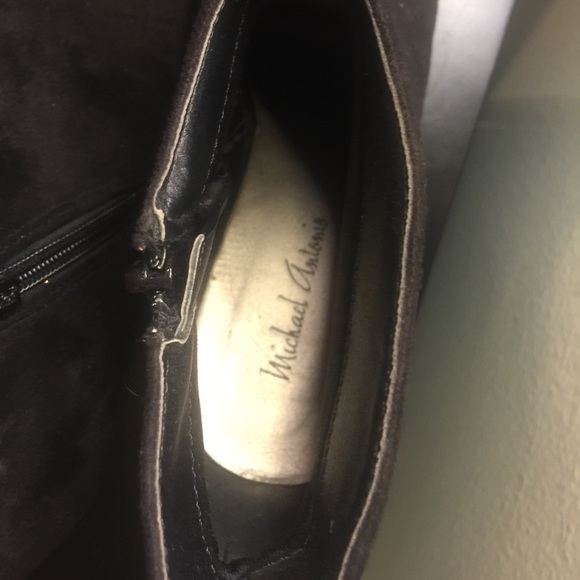 Black Suede Wedge Booties - Picture 3 of 5